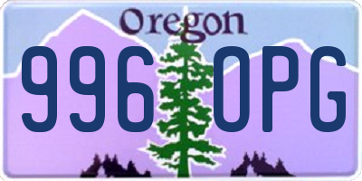 OR license plate 996OPG