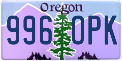 OR license plate 996OPK
