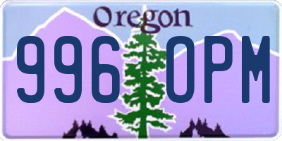 OR license plate 996OPM