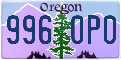 OR license plate 996OPO