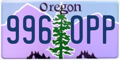 OR license plate 996OPP