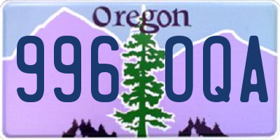 OR license plate 996OQA