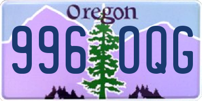 OR license plate 996OQG