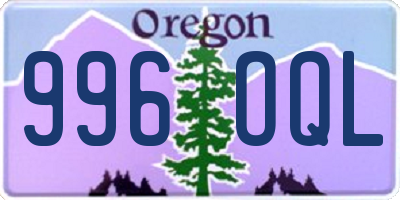 OR license plate 996OQL