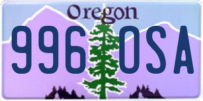 OR license plate 996OSA
