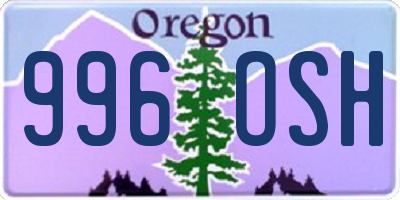 OR license plate 996OSH