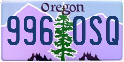 OR license plate 996OSQ