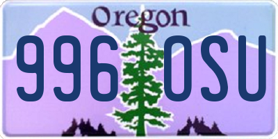 OR license plate 996OSU