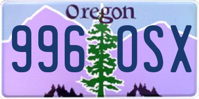 OR license plate 996OSX