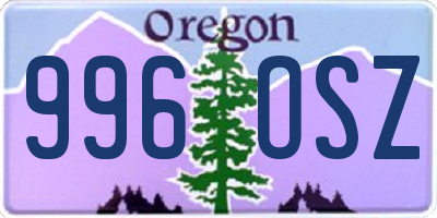 OR license plate 996OSZ
