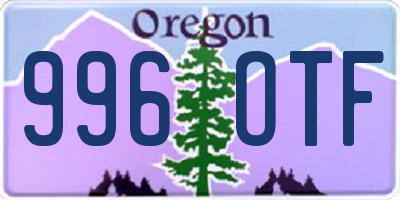 OR license plate 996OTF
