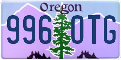 OR license plate 996OTG