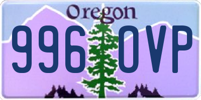 OR license plate 996OVP