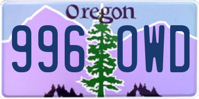 OR license plate 996OWD