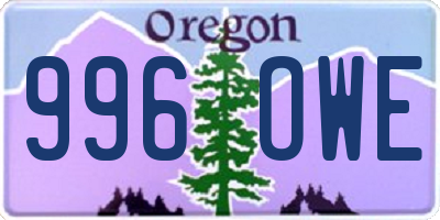OR license plate 996OWE