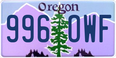 OR license plate 996OWF