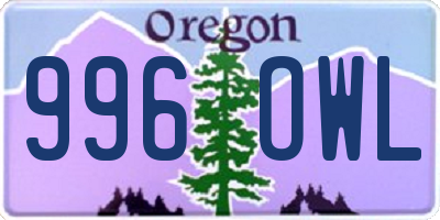 OR license plate 996OWL