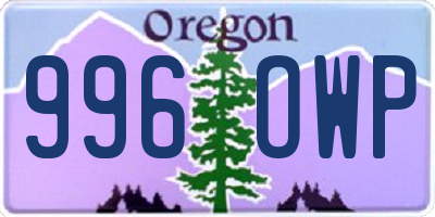 OR license plate 996OWP