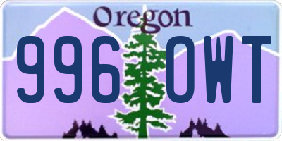 OR license plate 996OWT