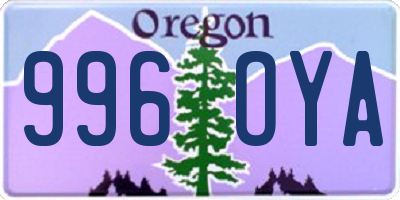 OR license plate 996OYA