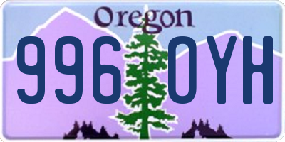 OR license plate 996OYH