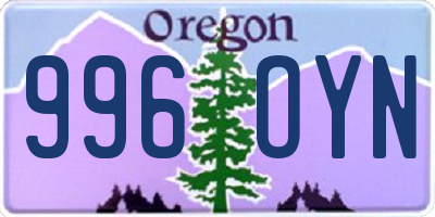 OR license plate 996OYN