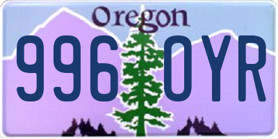 OR license plate 996OYR