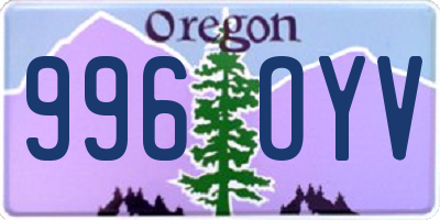 OR license plate 996OYV
