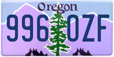 OR license plate 996OZF