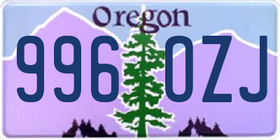 OR license plate 996OZJ