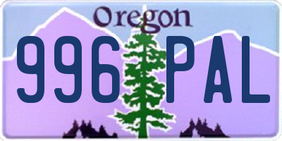 OR license plate 996PAL