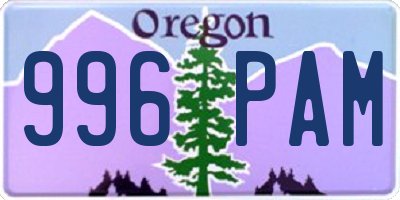 OR license plate 996PAM