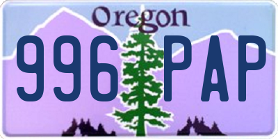 OR license plate 996PAP