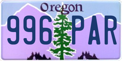 OR license plate 996PAR