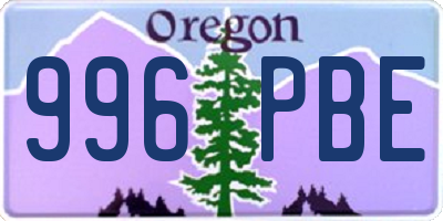 OR license plate 996PBE