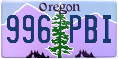OR license plate 996PBI