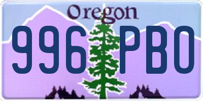OR license plate 996PBO