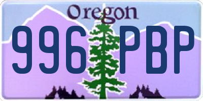 OR license plate 996PBP