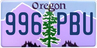 OR license plate 996PBU