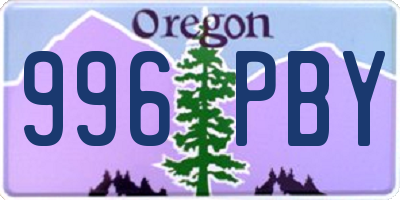 OR license plate 996PBY
