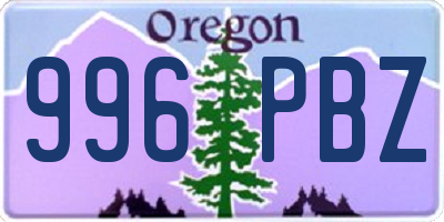 OR license plate 996PBZ