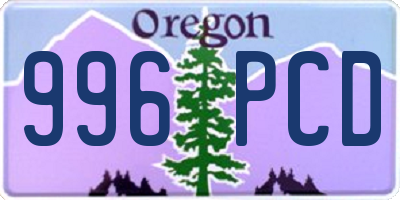 OR license plate 996PCD