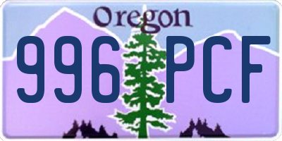 OR license plate 996PCF