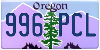 OR license plate 996PCL