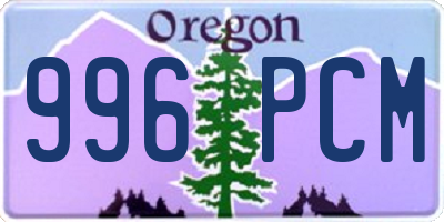 OR license plate 996PCM