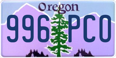 OR license plate 996PCO