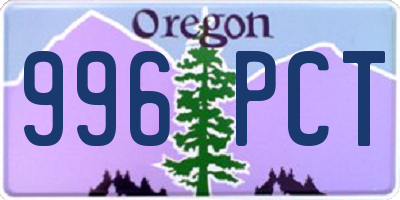 OR license plate 996PCT