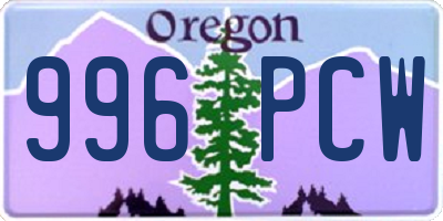 OR license plate 996PCW