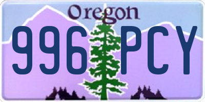 OR license plate 996PCY