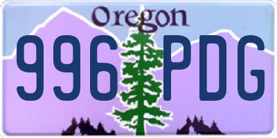 OR license plate 996PDG